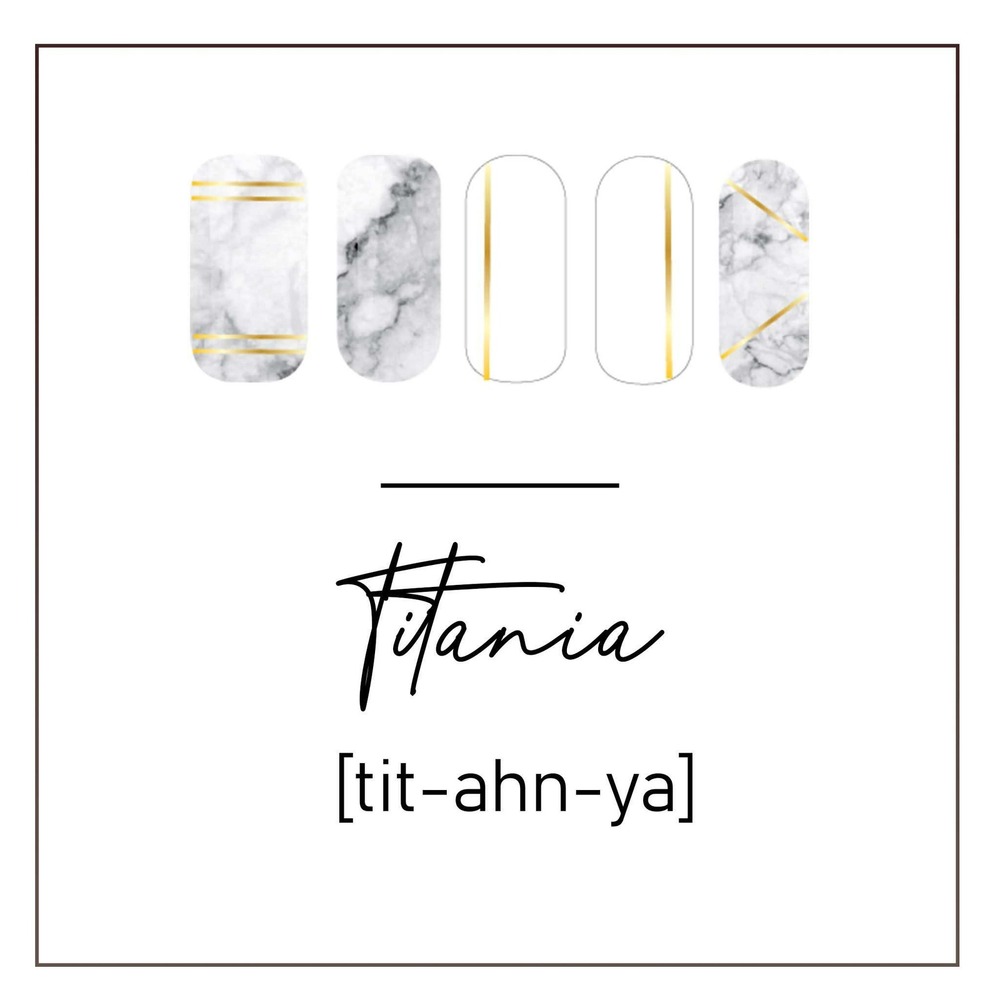 Siara Martin Beauty Elite UV Gel Nail Wraps Titania White Marble Gold Metallic